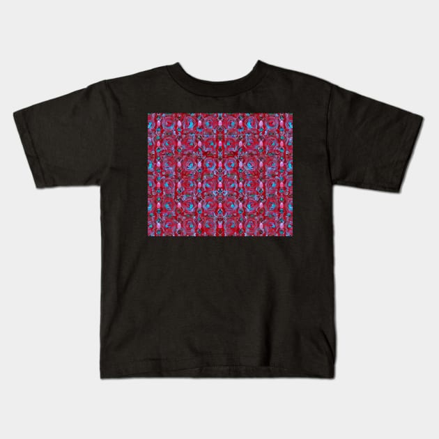 Scarlet Aesthetic Repeating Abstract Pattern Kids T-Shirt by BubbleMench